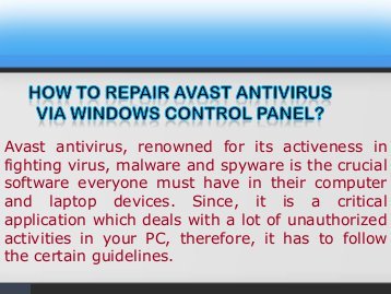 How to repair avast